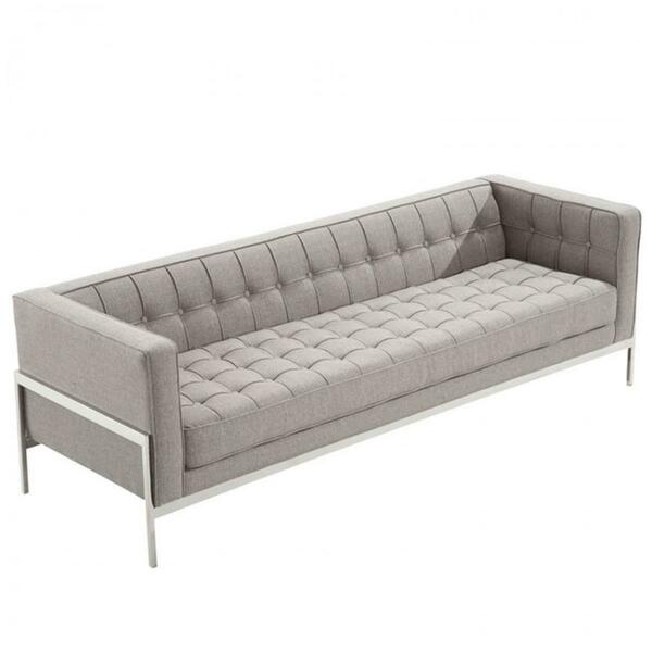 Armenartfurniture Andre Contemporary Sofa In Gray Tweed and Stainless Steel LCAN3GR